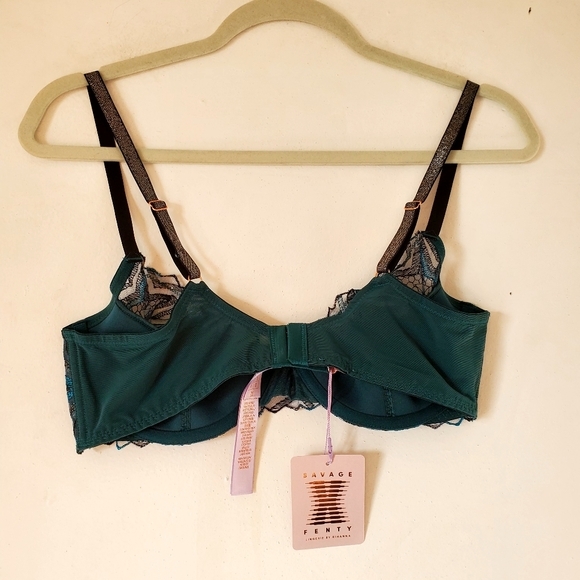 New Savage X Fenty Shining Star Half Cup Plunge Wildflower Blue Size 36C NWT - Picture 9 of 11